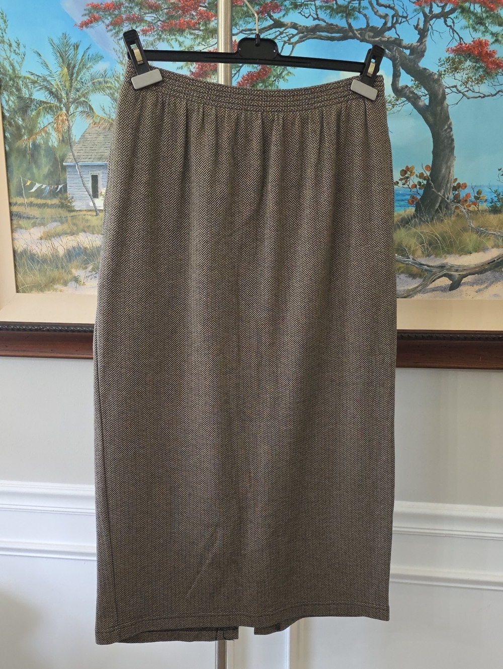 Bechamel Brown Knit Pencil Skirt